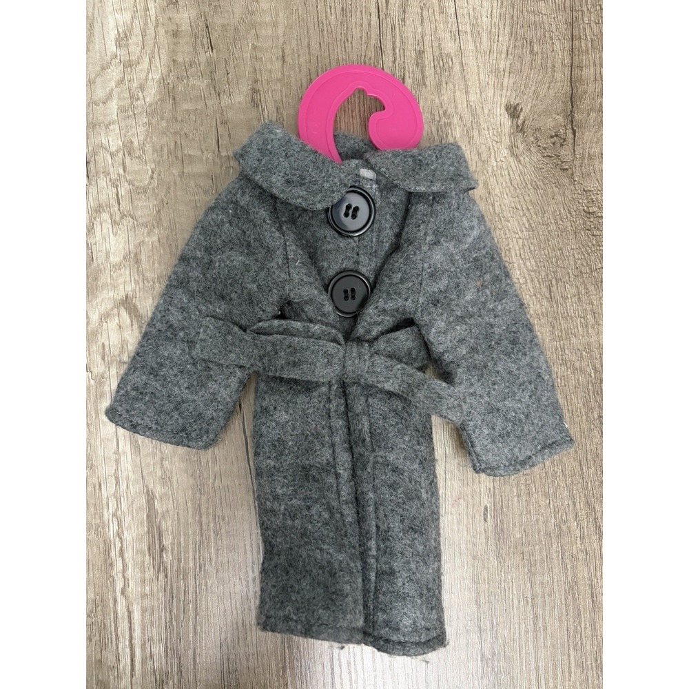 Our Generation OG Doll Gray Winter Coat Wool‎ Peacoat Belt Retired Clothes